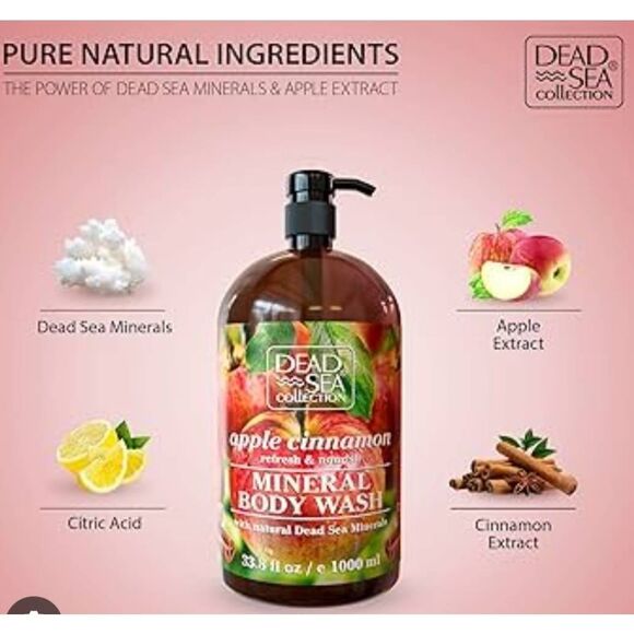 Dead Sea Collection Refresh & Nourish 33.8 Oz & 16.9 Oz New Bundle Set Apple Cin - Picture 6 of 11